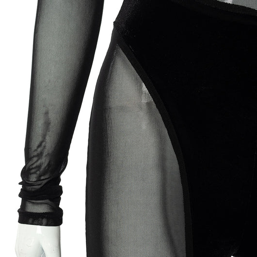 Jumpsuit Casual de Malla Transparente con Cuello Redondo y Mangas Largas - Image 22