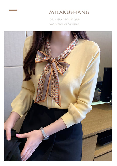 Suéter Fino Tejido Estilo Occidental para Mujer - Blusa Básica de Manga Larga - Image 16