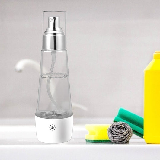Electrolytic sterilization water making machine in a clear and white spray bottle with a silver nozzle. - Image 10