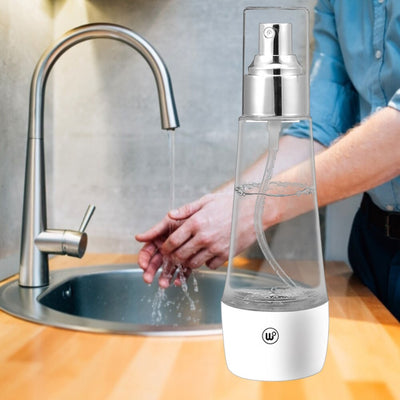 Electrolytic sterilization water making machine in a clear and white spray bottle with a silver nozzle. - Image 12