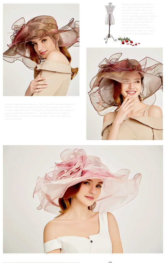 Sombrero Elegante Multicolor de Organza - Estilo Europeo y Estadounidense - Image 13