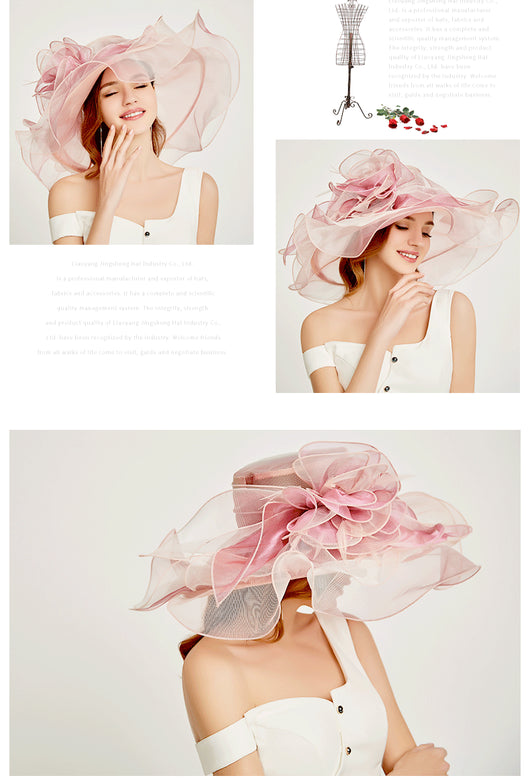 Sombrero Elegante Multicolor de Organza - Estilo Europeo y Estadounidense - Image 14