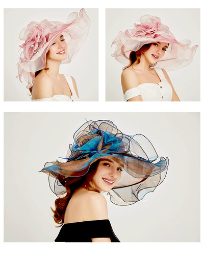 Sombrero Elegante Multicolor de Organza - Estilo Europeo y Estadounidense - Image 15