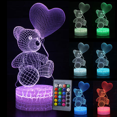 Lámpara Nocturna 3D Oso Adorable - Luz LED Creativa - Image 8