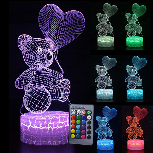 Lámpara Nocturna 3D Oso Adorable - Luz LED Creativa - Image 8