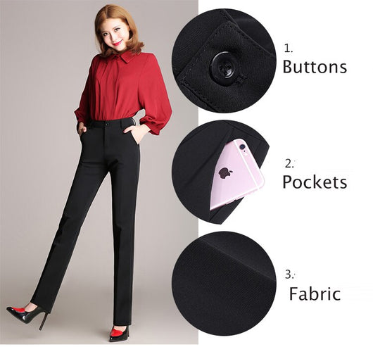 Pantalón de Vestir Ancho Talla Grande para Mujer - Estilo Casual Elegante - Image 8