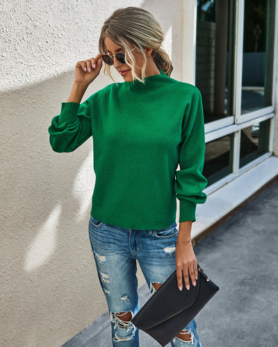 Suéter Tejido de Cuello Alto para Mujer - Colores Lisos - Image 23