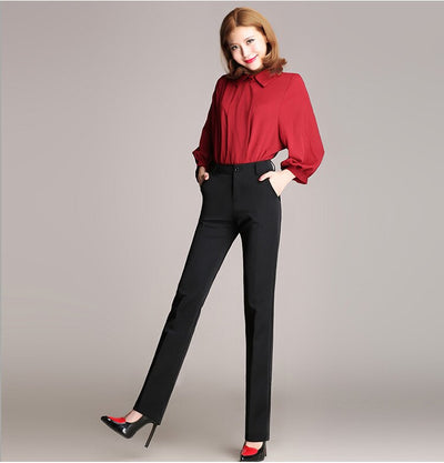 Pantalón de Vestir Ancho Talla Grande para Mujer - Estilo Casual Elegante - Image 10