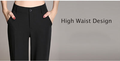 Pantalón de Vestir Ancho Talla Grande para Mujer - Estilo Casual Elegante - Image 13