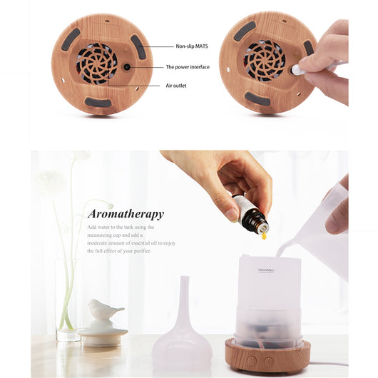 Red egg-shaped ultrasonic air humidifier with a 3D infinity mirror effect featuring glowing dragonfly patterns on a white base. - Image 5