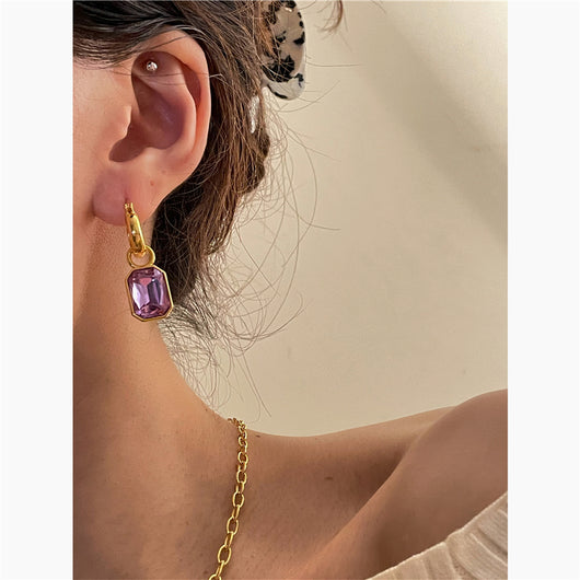 Aretes Vintage de Bronce Antiguo con Piedra - Estilo Pastoral Francés para Mujer - Image 9