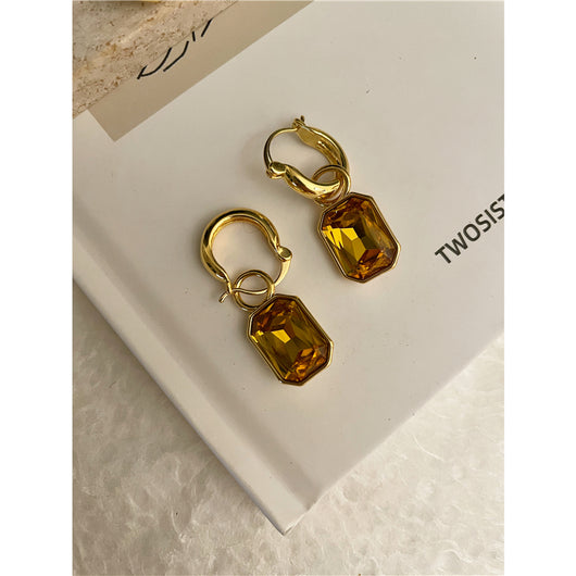 Aretes Vintage de Bronce Antiguo con Piedra - Estilo Pastoral Francés para Mujer - Image 12