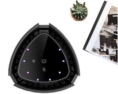 Black intelligent mosquito repellent light with purple glow and four 4.13-inch round sticky traps. - Image 9