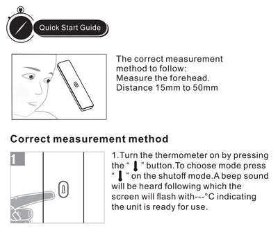 Two black full-screen infrared thermometers with digital displays showing 36.5 °C, one upright and one tilted. - Image 17