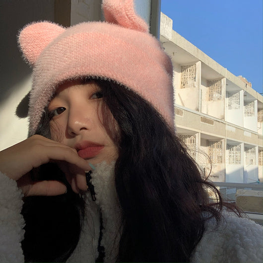 Gorro de Lana Tejido con Orejas de Conejo - Diseño Dulce para Niña - Image 11