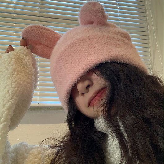 Gorro de Lana Tejido con Orejas de Conejo - Diseño Dulce para Niña - Image 14