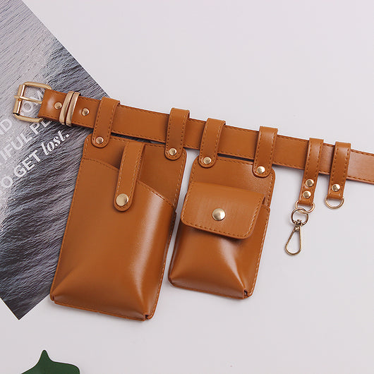 Riñonera de Cuero Sintético para Mujer con Falda Decorativa - Image 9