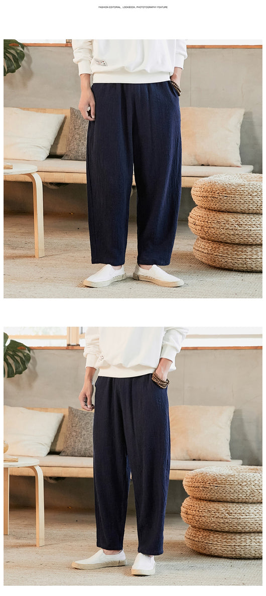 Pantalones de Lino Rectos Talla Holgada para Joven - Image 8