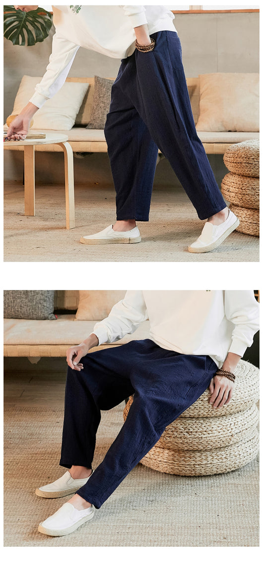 Pantalones de Lino Rectos Talla Holgada para Joven - Image 10