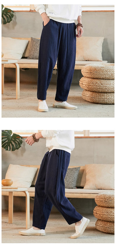 Pantalones de Lino Rectos Talla Holgada para Joven - Image 11