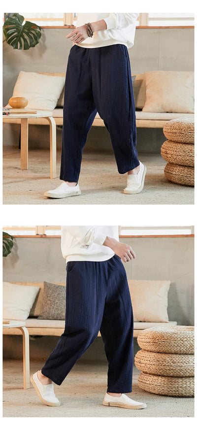 Pantalones de Lino Rectos Talla Holgada para Joven - Image 12