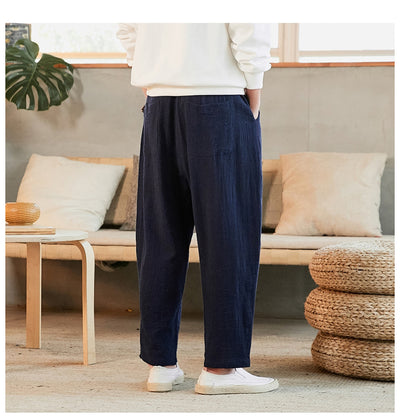 Pantalones de Lino Rectos Talla Holgada para Joven - Image 13