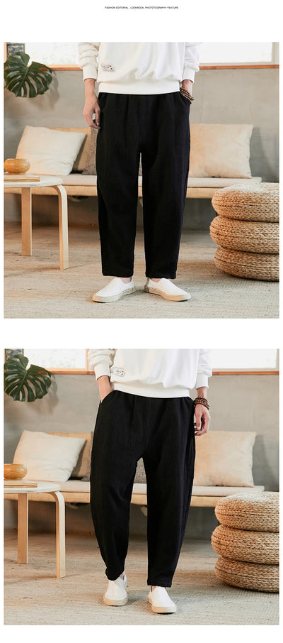 Pantalones de Lino Rectos Talla Holgada para Joven - Image 14