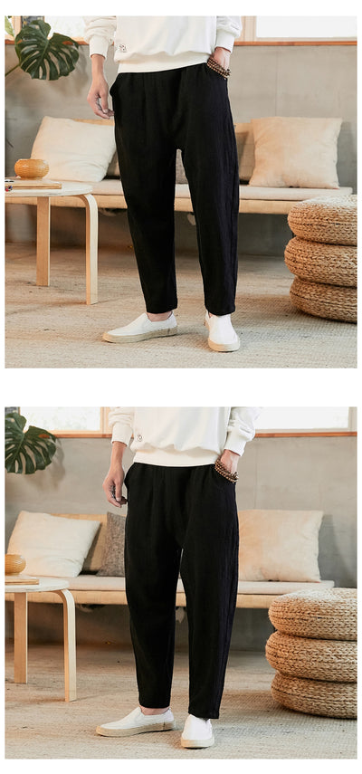 Pantalones de Lino Rectos Talla Holgada para Joven - Image 15