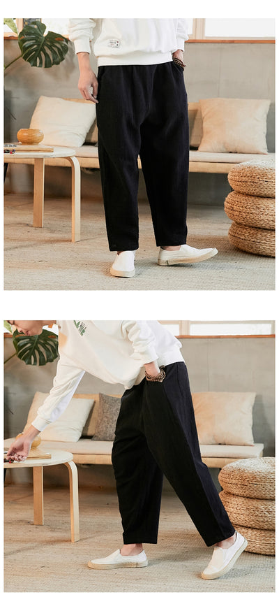 Pantalones de Lino Rectos Talla Holgada para Joven - Image 16