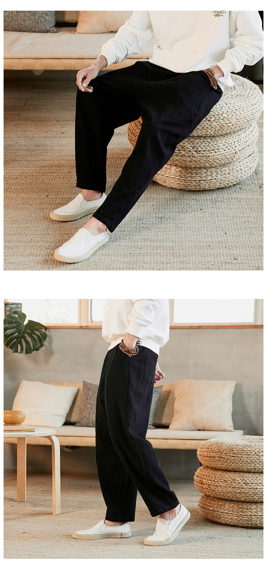 Pantalones de Lino Rectos Talla Holgada para Joven - Image 17