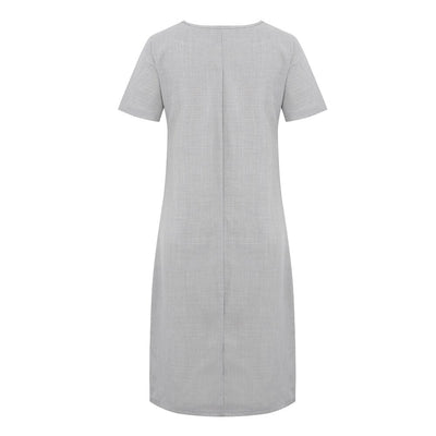 Vestido Suelto de Lino y Algodón con Bolsillos - Manga Corta Cuello Redondo - Image 19
