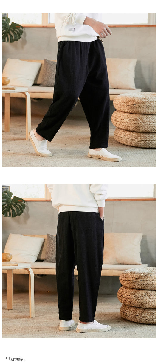 Pantalones de Lino Rectos Talla Holgada para Joven - Image 20