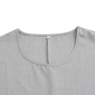 Vestido Suelto de Lino y Algodón con Bolsillos - Manga Corta Cuello Redondo - Image 20