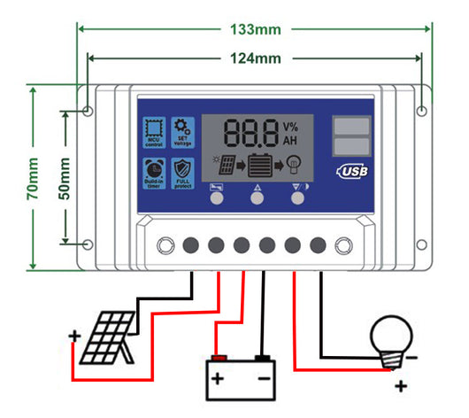 Controlador Solar de Carga y Descarga LCD - Image 6