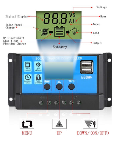 Controlador Solar de Carga y Descarga LCD - Image 9
