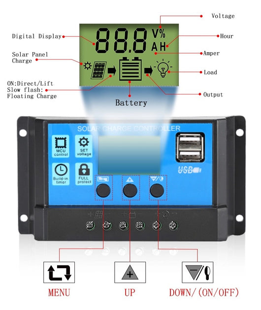 Controlador Solar de Carga y Descarga LCD - Image 9