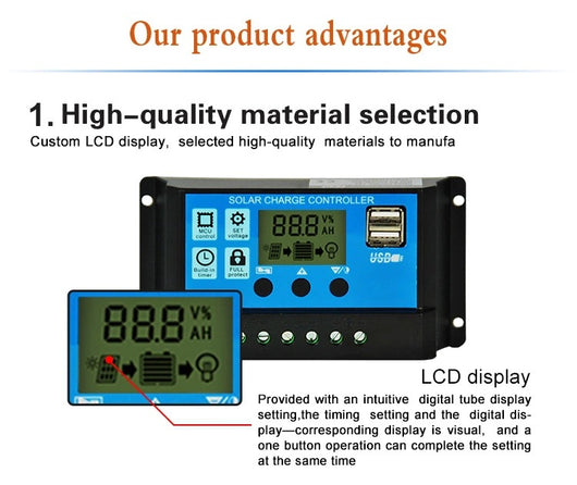 Controlador Solar de Carga y Descarga LCD - Image 12