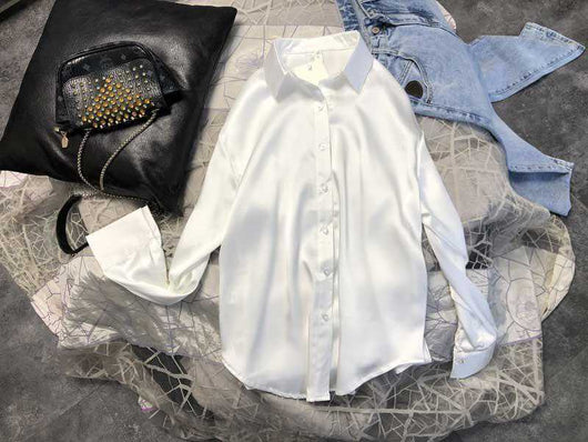 Blusa Satinada Coreana Corte Holgado - Image 6