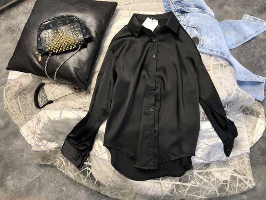 Blusa Satinada Coreana Corte Holgado - Image 9