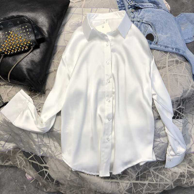 Blusa Satinada Coreana Corte Holgado - Image 10