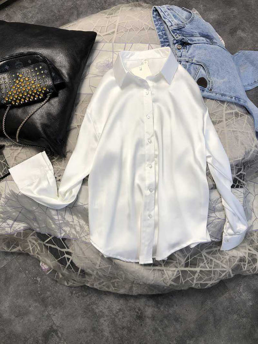 Blusa Satinada Coreana Corte Holgado - Image 14