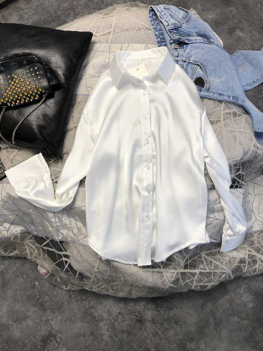Blusa Satinada Coreana Corte Holgado - Image 15