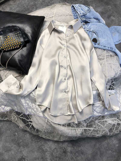 Blusa Satinada Coreana Corte Holgado - Image 20