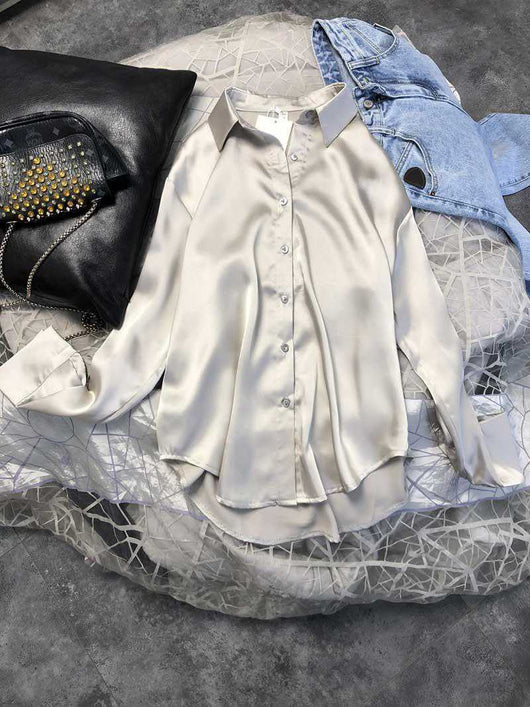 Blusa Satinada Coreana Corte Holgado - Image 20