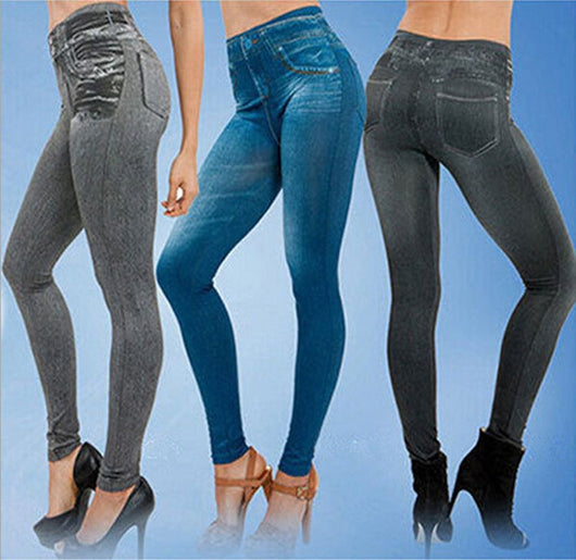 Leggings Cintura Alta con Estampado Denim Digital - Image 6
