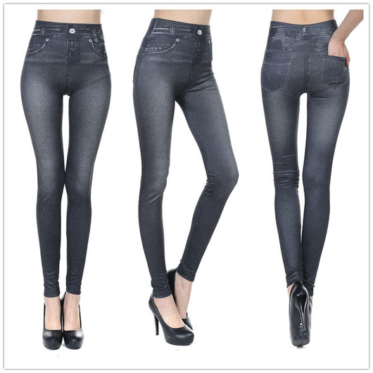 Leggings Cintura Alta con Estampado Denim Digital - Image 8