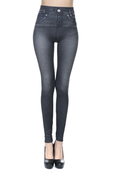 Leggings Cintura Alta con Estampado Denim Digital - Image 9