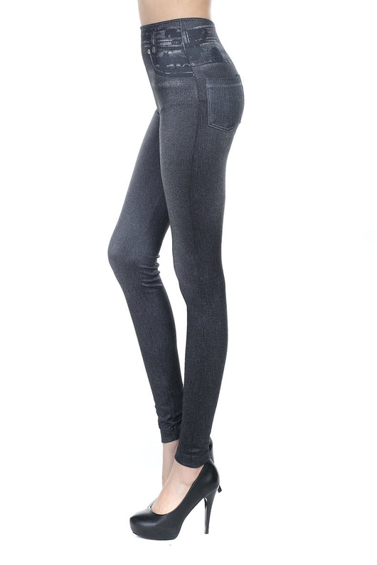 Leggings Cintura Alta con Estampado Denim Digital - Image 11