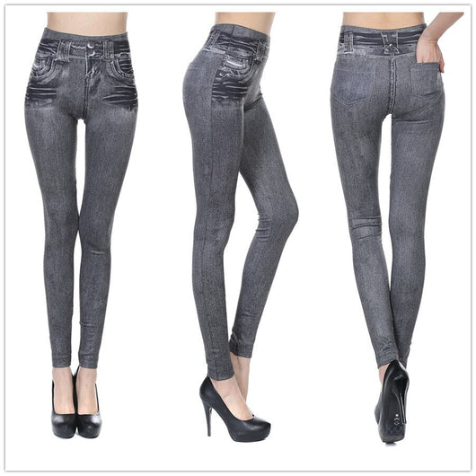 Leggings Cintura Alta con Estampado Denim Digital - Image 14