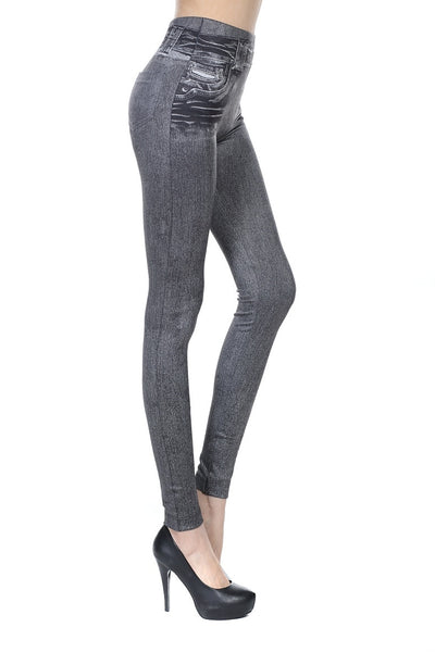 Leggings Cintura Alta con Estampado Denim Digital - Image 16